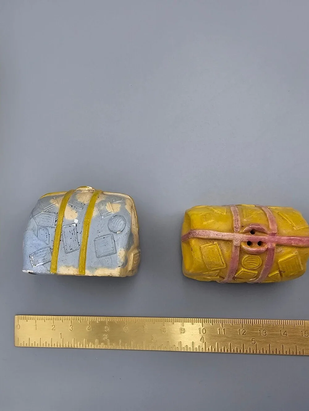 Vintage Ceramic Salt and Pepper Shakers Travel Suitcase Design